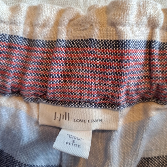 J.Jill women's size Small linen shorts multi color stripe, 2 pockets, EUC - Picture 2 of 4